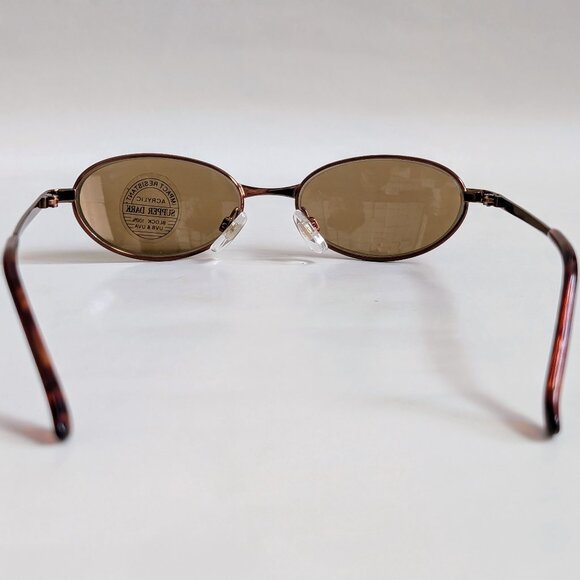 NWT Vintage 90's Small Oval Metal Sport Sunglasses (S. Brown) - Picture 4 of 5